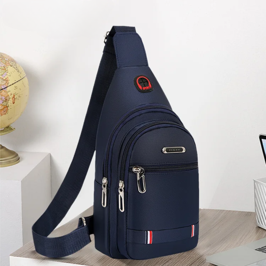 Men Crossbody Sling Bag – Multi-Zip Lightweight Chest Bag Main image