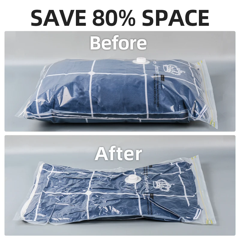 12pcs Vacuum Storage Bags Set with Hand Pump – Space Saving Organizer