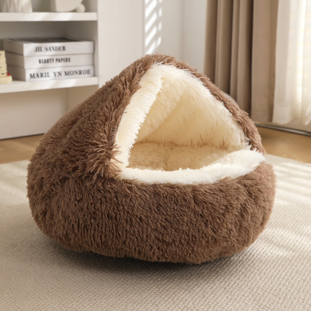 Cozy Plush Pet Bed – Warm & Comfortable Sleeping Nest