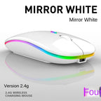 Wireless RGB Rechargeable Mouse – Silent Click with LED Lights