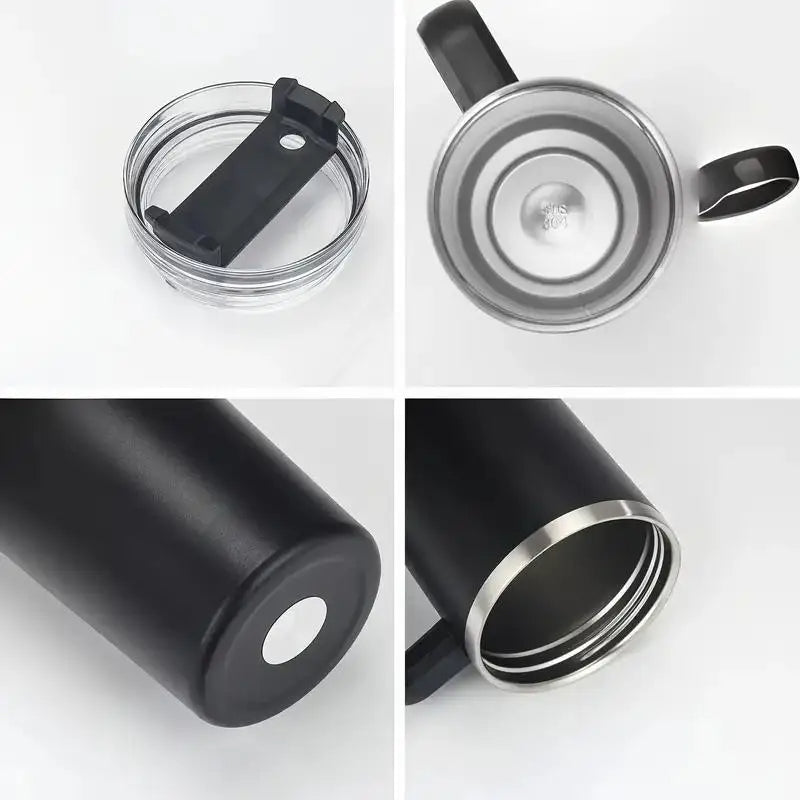 Thermal Travel Mug with Handle & Straw – Large Capacity