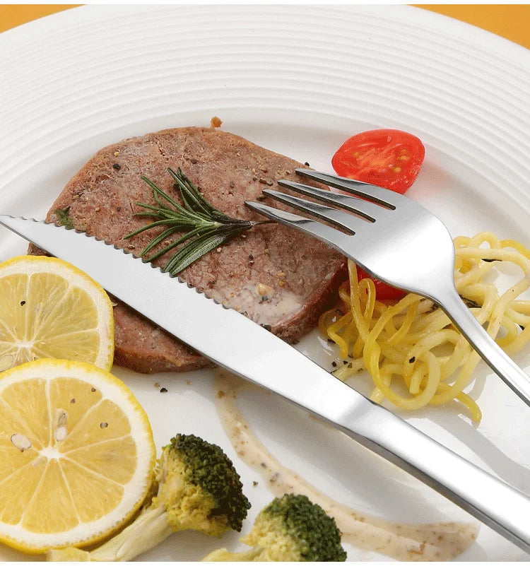 24-Piece Stainless Steel Cutlery Set – Premium Flatware for Dining