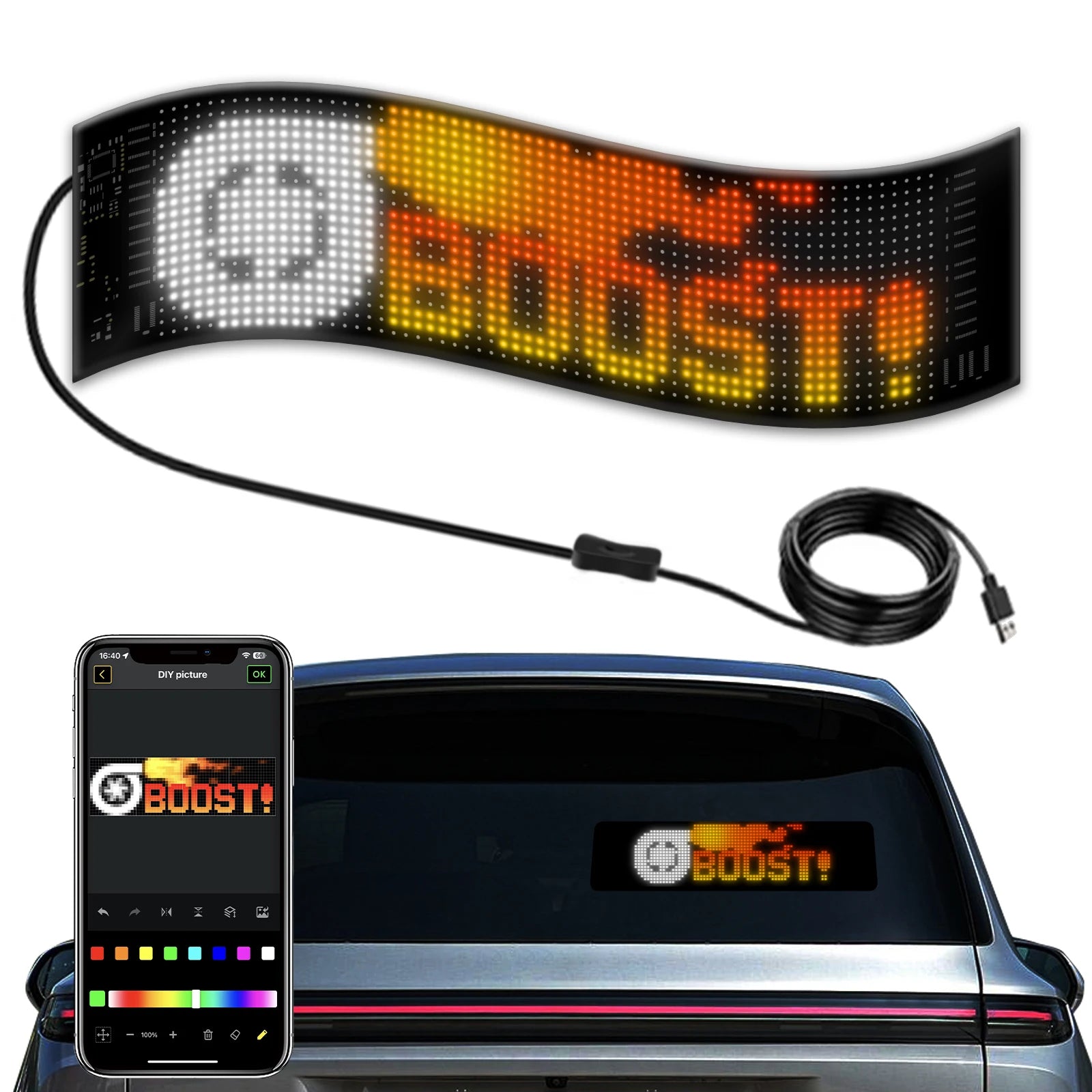 LED Car Window Display