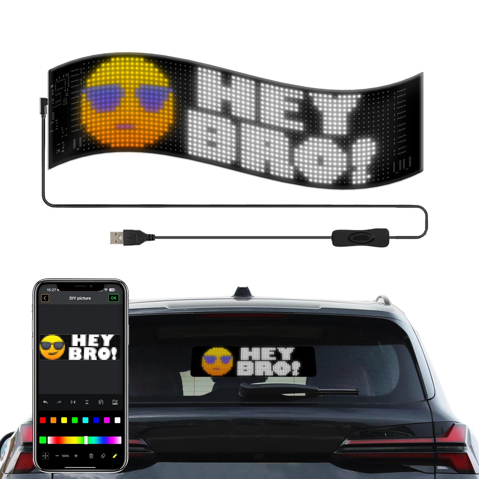 LED Car Window Display