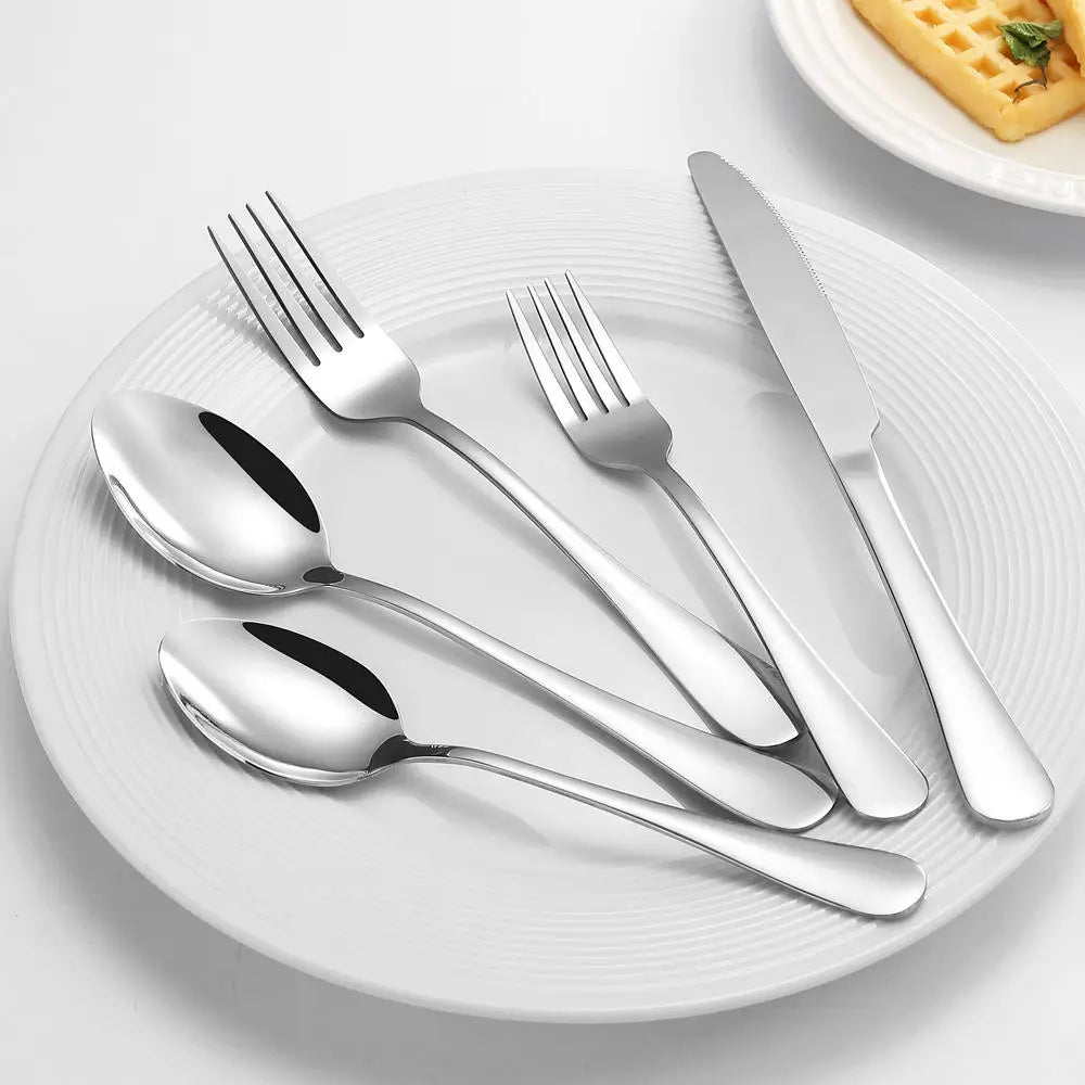 24-Piece Stainless Steel Cutlery Set – Premium Flatware for Dining
