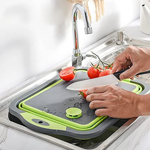 Foldable Cutting Board & Drain Basket – 2-in-1 Kitchen Tool Secondary image