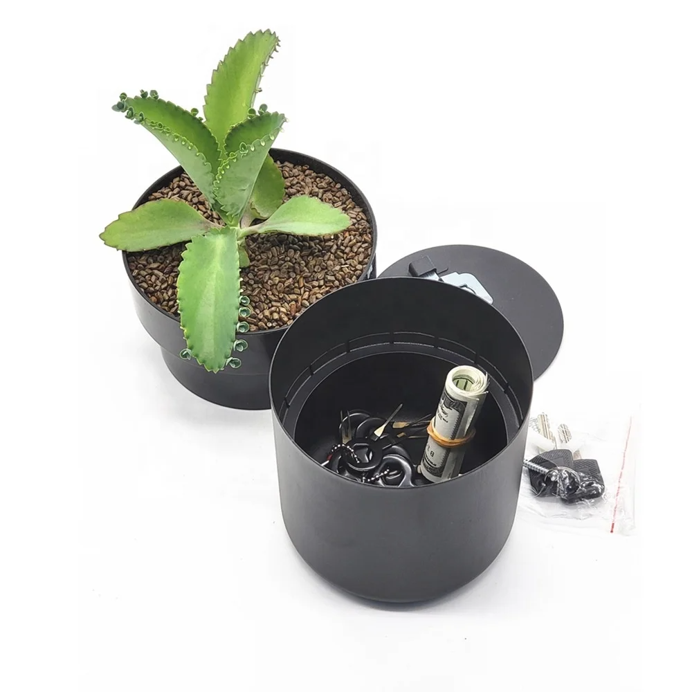 Hidden Safe Flower Pot – Secret Storage with Key Lock