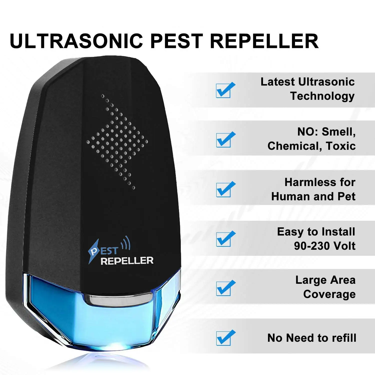 Ultrasonic Pest Repeller – Electric Insect & Rodent Control Device