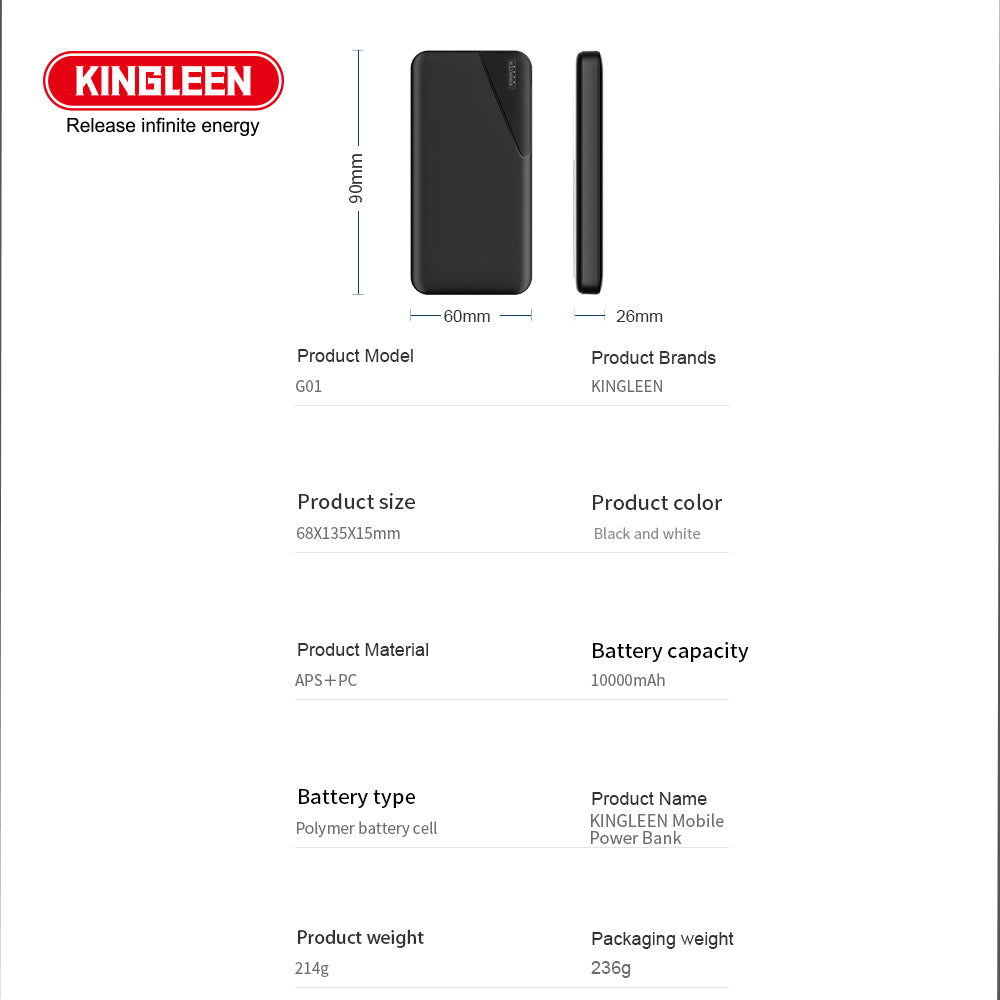 Ultra Slim 10000mAh Power Bank – Fast Charging Portable Charger