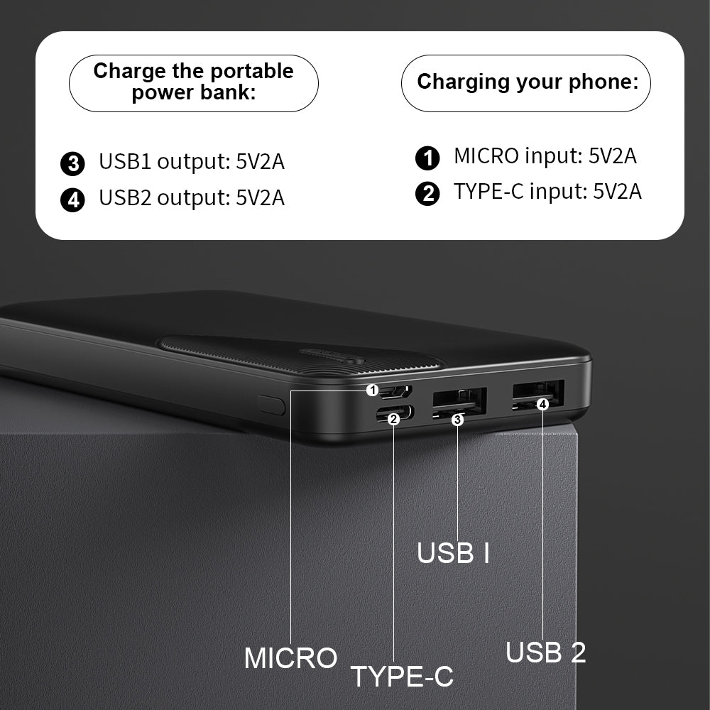 Ultra Slim 10000mAh Power Bank – Fast Charging Portable Charger