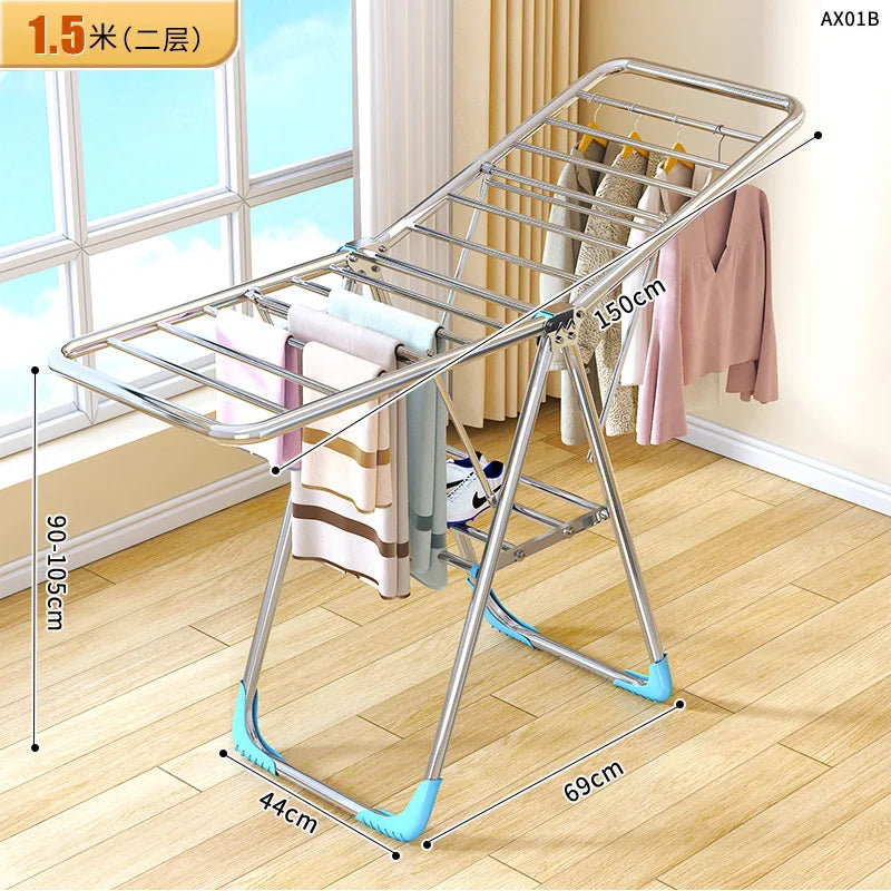 Foldable Stainless Steel Clothes Drying Rack Main image