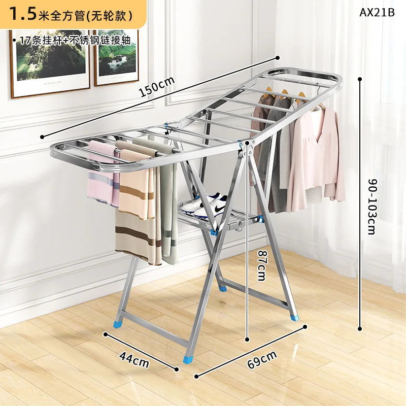Foldable Stainless Steel Clothes Drying Rack