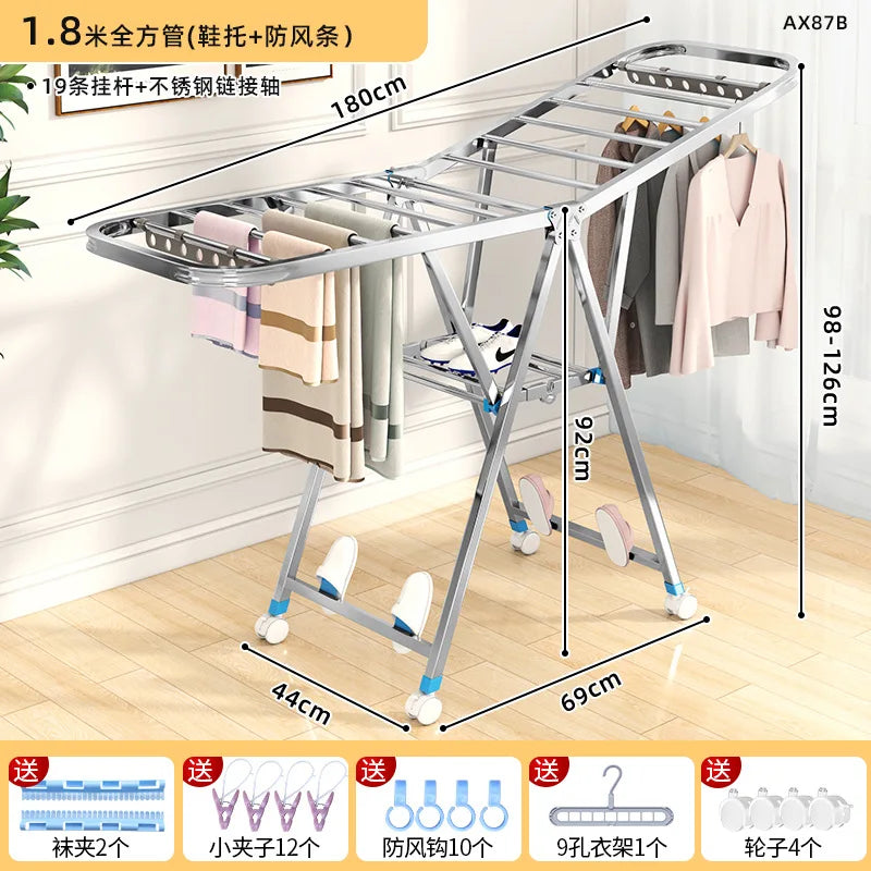 Foldable Stainless Steel Clothes Drying Rack